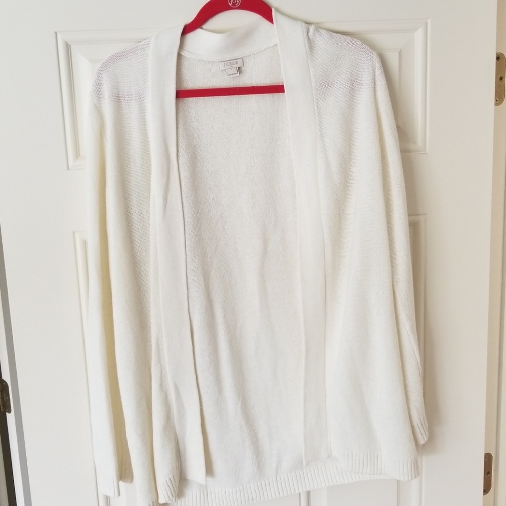 J. Crew cream cardigan euc